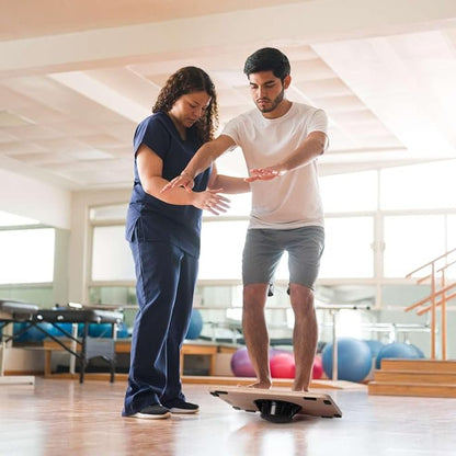Wooden Wobble Board for Adults - Anti-Slip Balance Board for Stand-Desk Core Strength Therapy