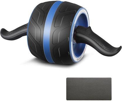 AB Wheel Roller with Resistance Spring, Automatic Rebound Exercise Abdominal Ultra-Wide Wheels Fitness for Gym & Home, Core Work-out Strength-Training Roller with Knee Pad, 14.6"W