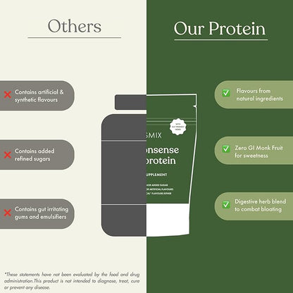 No Nonsense Plant Protein, Organic Brown Rice & Pea Isolate, Easy Digestion, 24G Protein/Serving, Gluten & Lactose Free Real Indonesian Cacao 500 G (Pack of 1)