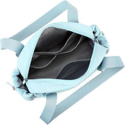 CAMTOP Mini Gym Bag for Women, Small Gym Tote Bag Puffy Quilted Sports Duffel Bag with Wet Compartment and Coin Purse Duffel Bags Dance Yoga Workout Bag