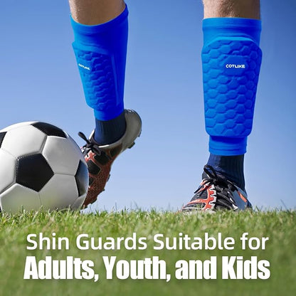 Soccer Shin Guards for Kids Youth Adults, Shin Guard Soccer Sleeves for 2-18 Years Old Boys Girls Men, Calf Compression Sleeve with Honeycomb Pads, Espinilleras de Futbol para Hombres