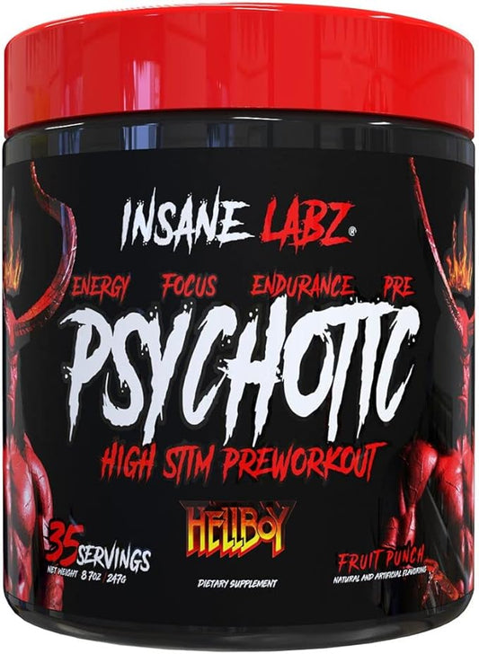 Insane Labz Hellboy Edition, High Stimulant Pre Workout Powder and NO Booster with Beta Alanine, L