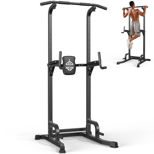 SPORTSROYALS Power Tower, Multi-Function Pull up Bar Dip Station with Upgraded Adjustable Foot
