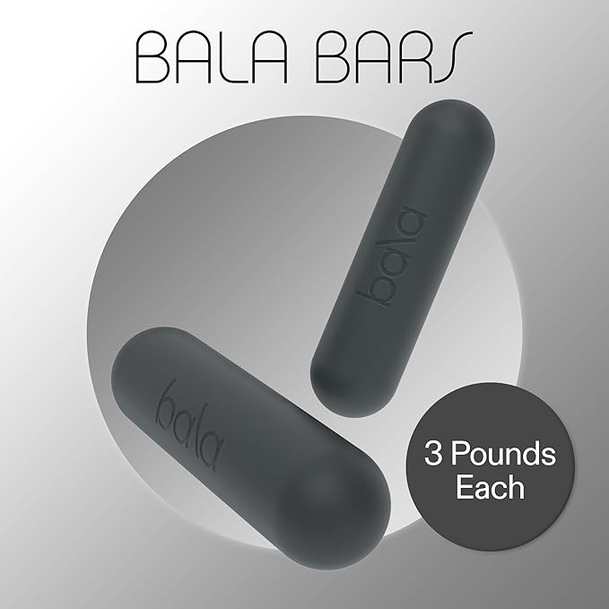 Bala Bars Dumbbell Set for Women & Men - Set of 2 Bars Designed for Walking, Strength Training, HIIT, Boxing & Aerobics - Hand Weights for Working Out at Home