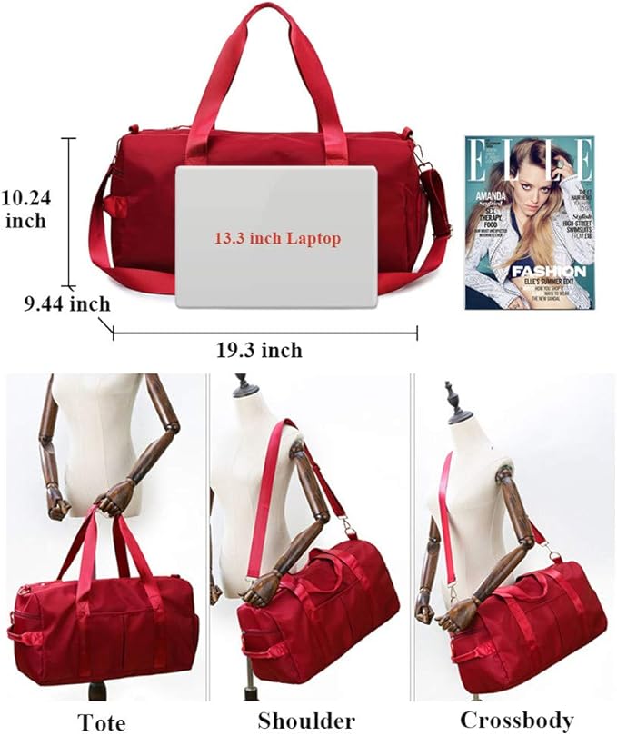 KARRESLY Sports Gym Bag for Women or Men Travel Duffel Bag with Wet Pocket and Shoes Compartment for Training Swim Yoga(ArmyGreen)