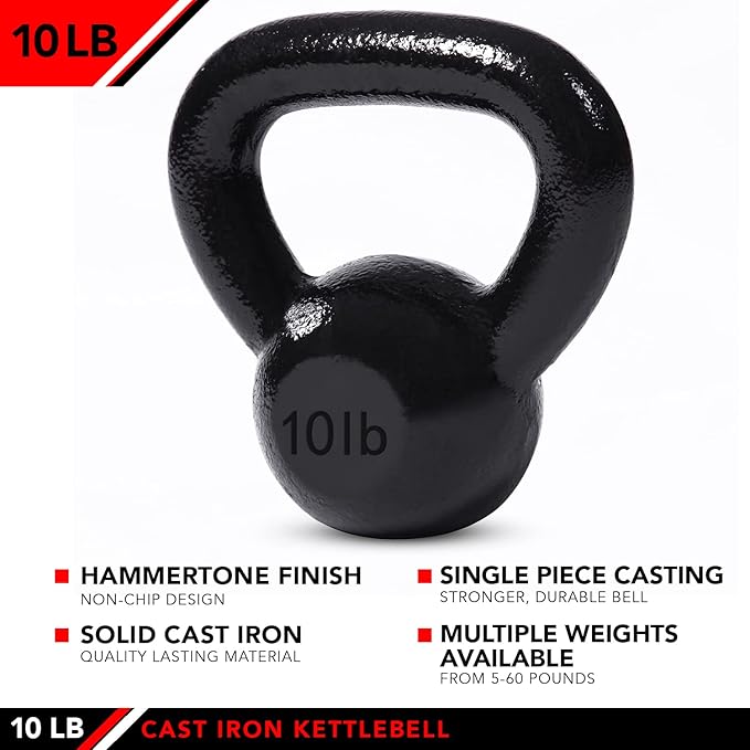 JFIT Kettlebell Weights Cast Iron, 10 LB