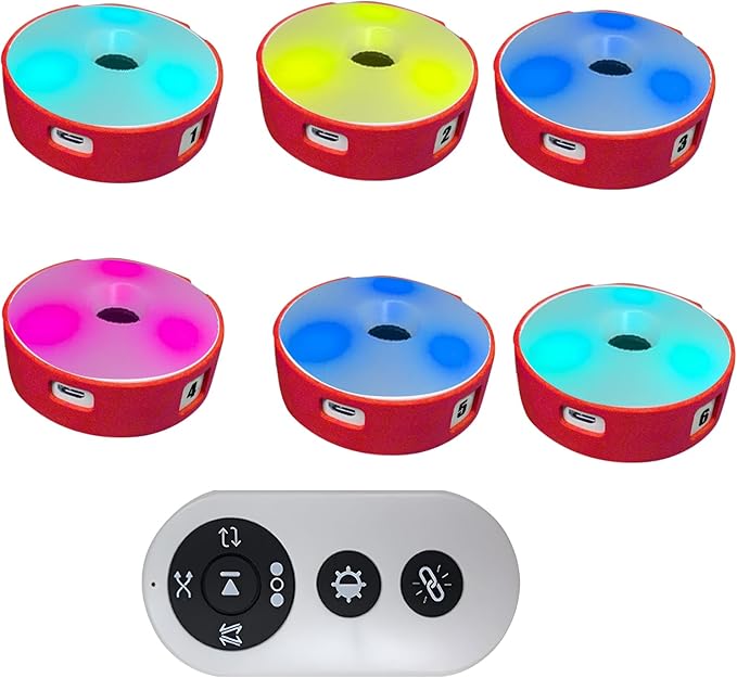 6Pcs/Pk Agile Reaction Training Lamp Set, Reaction Training Light Speed Agile Reaction Light Equipment Quick Response Training Lights Sports Reaction Lights Enhancing Speed and Agility Tools