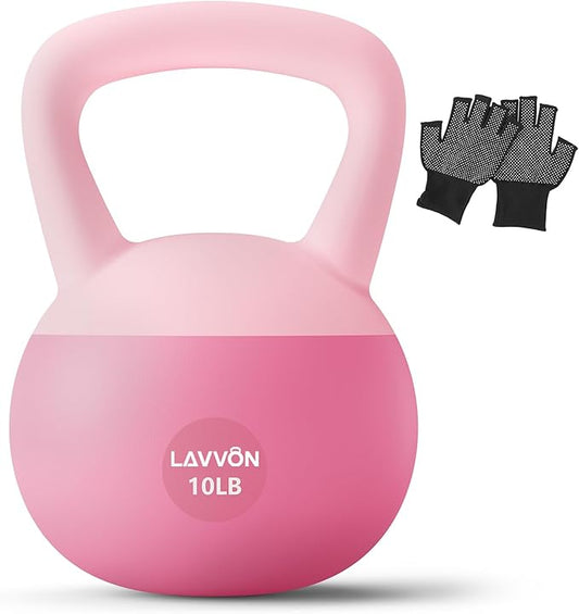 Soft Kettlebell - Cushioned Impact-Resistant Base and Anti-Slip, Kettle bell Anti-Slip Grip Weight for Home Workouts, Safe Strength Training Kettlebells Sets for Women & Men, With Non-slip Gloves