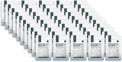Altland 50 Pack of Emergency Blankets - Bulk Heat Reflective Blankets for Winter Survival Kits, Disaster Preparedness, Cold Weather Camping, and Homeless Care Packages
