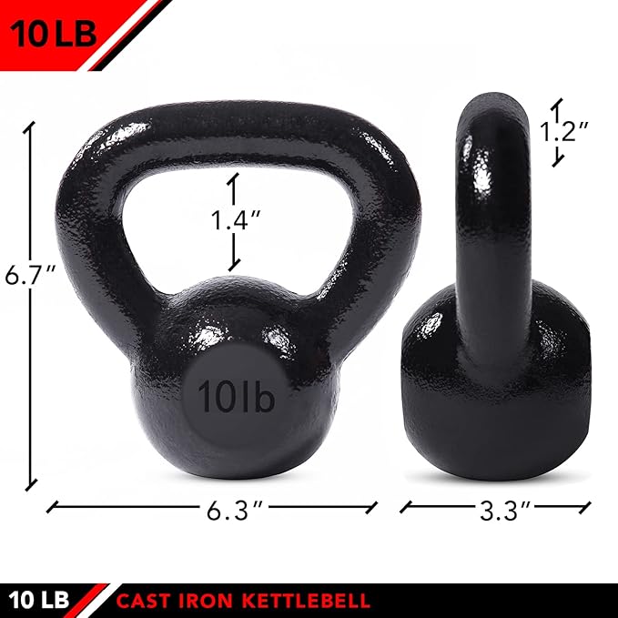 JFIT Kettlebell Weights Cast Iron, 10 LB