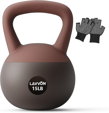 Soft Kettlebell - Cushioned Impact-Resistant Base and Anti-Slip, Kettle bell Anti-Slip Grip Weight for Home Workouts, Safe Strength Training Kettlebells Sets for Women & Men, With Non-slip Gloves