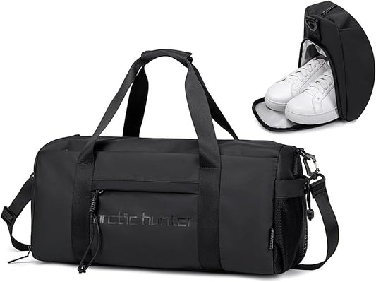 Small Gym Bag Duffel Bag for Men Women with Shoe Compartment Ideal for Sports,Travel,and Overnight