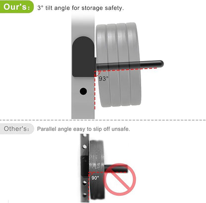 Kipika Weight Plate Holder for 2x2 and 3x3 Power Rack - Attachment for Storage - Fits Standard 1-inch or Olympic 2-inch Plates - Set of 2