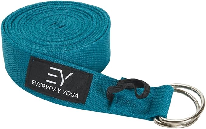 Everyday Yoga Super Strong Strap with Metal D-ring Buckle - Improve Flexibility, Stretching, and Physical Therapy Fitness.