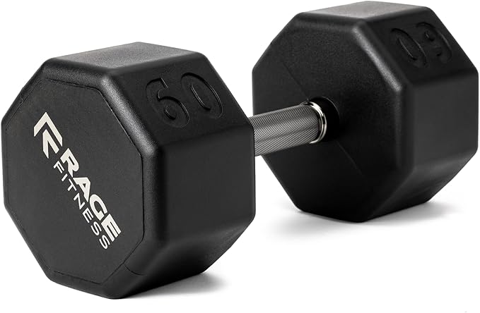 Rubber Coated Dumbbells - No Roll Design Easy-Grip Steel Knurled Handle, Weights Dumbbells Set for Strength Training - Ideal Weights Set for Home Gym - 10-60 LBS SOLD INDIVIDUALLY