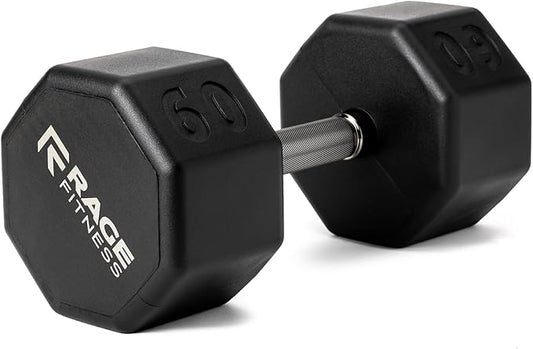 Rubber Coated Dumbbells - No Roll Design Easy-Grip Steel Knurled Handle, Weights Dumbbells Set for Strength Training - Ideal Weights Set for Home Gym - 10-60 LBS SOLD INDIVIDUALLY