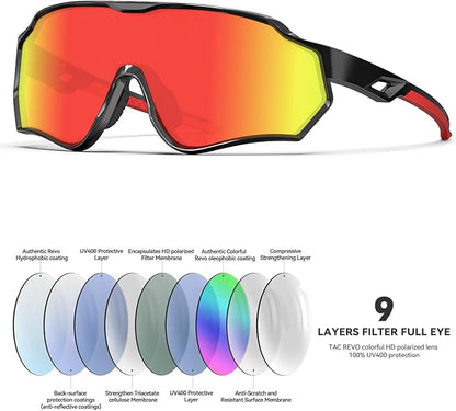 BEACOOL Polarized Running Sunglasses for Men Women UV400 Protection TR90 Sport Sunglasses for Fishing Cycling Baseball