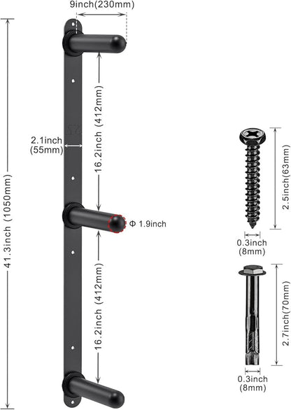 "Kipika Weight Plate Storage Rack - Wall Mounted Weight Plate Holder with Durable Steel Construction Organizer for Olympic Plates, 1000lb Capacity, Space-Saving for Home Gym"