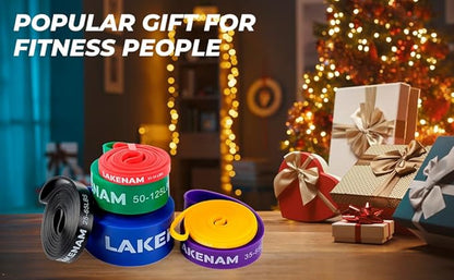 Resistance Bands Set, Exercise Workout Pull Up Assistance Bands with 6 Resistance Levels, Muscle Training Straps for Fitness, Working Out, Body Stretching, Physical Therapy, More