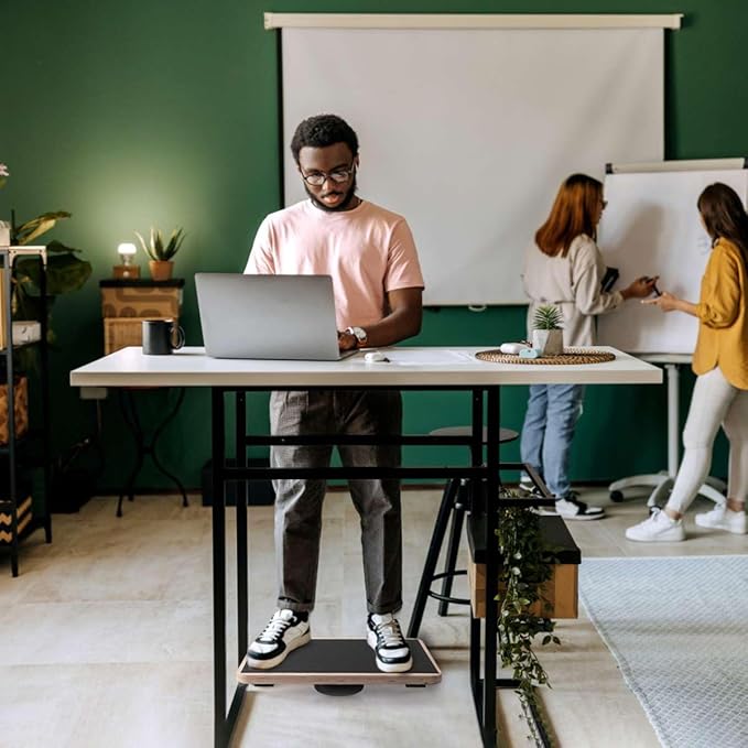 Wooden Wobble Board for Adults - Anti-Slip Balance Board for Stand-Desk Core Strength Therapy