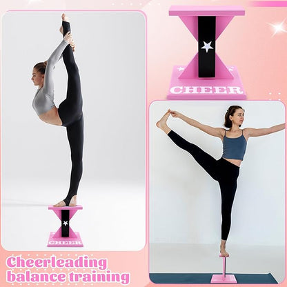 Chunful Cheerleading Balance Trainer 12.2 x 13.19 Inch Wood Wooden Cheer Stunt Training Stand Equipment Cheer Flyer Stand for Flexibility Core Strength and Coordination Training