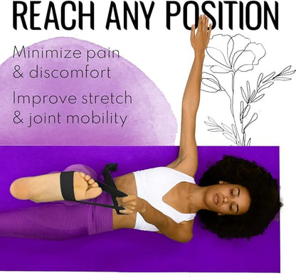 TECEUM Yoga Strap & Mat Strap – 2 IN 1 – Cotton – 6 ft 8 ft 10 ft (30+ colors) – Adjustable Non-Slip Belt for Yoga, Pilates, Stretching, Physical Therapy, Fitness & Home Workout – For Carrying Mats