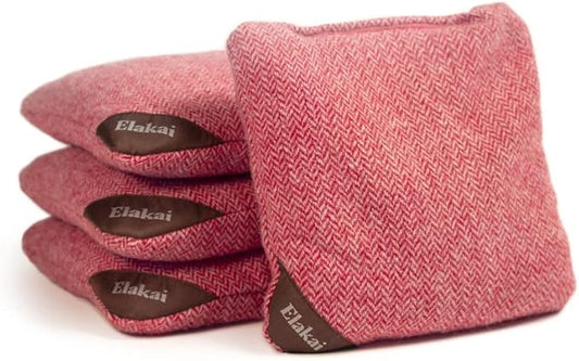 Elakai Cornhole Bags All Weather Single Sided Herringbone Regulation Size and Weight Set of 4 Size