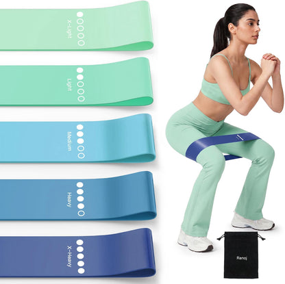 Resistance Bands for Working Out, 5-Pack Elastic Loop Exercise Bands for Strength Training