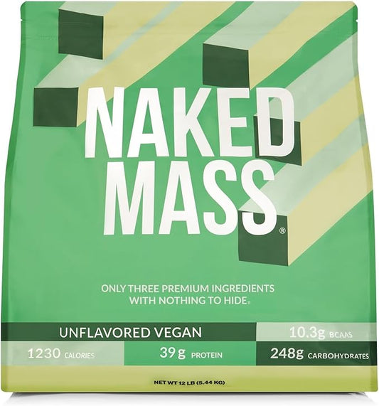 NAKED Vegan Mass - Natural Vegan Weight Gainer Protein Powder - 1,230 Calories, Non-GMO, Soy &