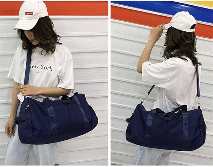 KARRESLY Sports Gym Bag for Women or Men Travel Duffel Bag with Wet Pocket and Shoes Compartment for Training Swim Yoga(Blue)