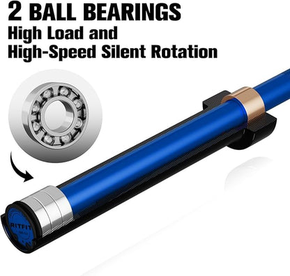 RITFIT Olympic Barbell 4ft/4.8ft/6ft - 2 Inch Weight Bar for Strength Training, Weightlifting, Squat, Deadlift, Bench Press, Curl, Overhead Press - 350lbs/500lbs Capacity