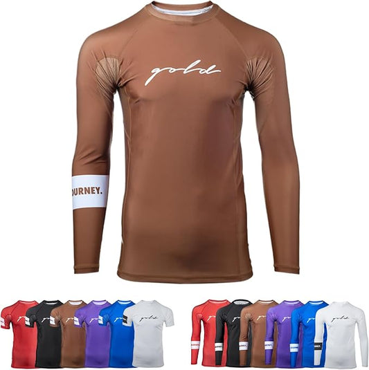 Gold BJJ Foundation Rash Guard - Ranked No-Gi and Gi Jiu Jitsu Rashguard