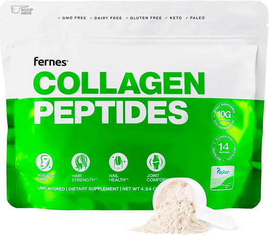 Hydrolyzed Collagen Peptides Supplement for Women & Men - Joint, Hair, Skin & Nails Support - Grass