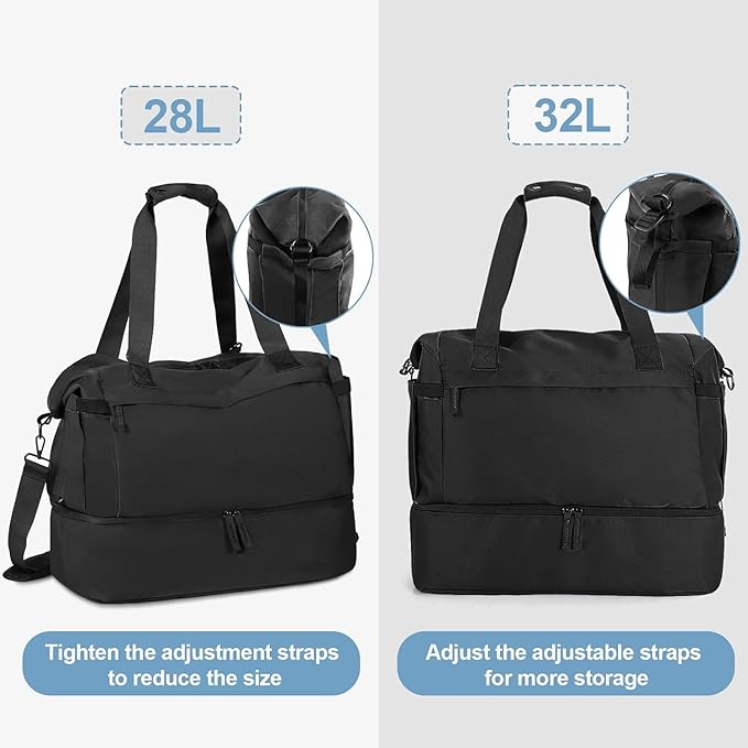 Gym Bag for Men Women, Tactical Travel Duffel bag with Removable Dividers & Shoe Compartment, Weekender Carry on Bag with Toiletry Bag, Overnight Range Bag for Workout Soccer Yoga Gym