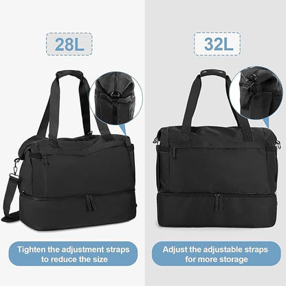 Gym Bag for Men Women, Tactical Travel Duffel bag with Removable Dividers & Shoe Compartment, Weekender Carry on Bag with Toiletry Bag, Overnight Range Bag for Workout Soccer Yoga Gym