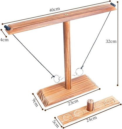 Ring toss Game, Large Base Hook and Ring Game, Hook and Ring Throwing Game for Adults Kids, Family-Friendly Indoor Holiday Fun or Outdoor Patio Games