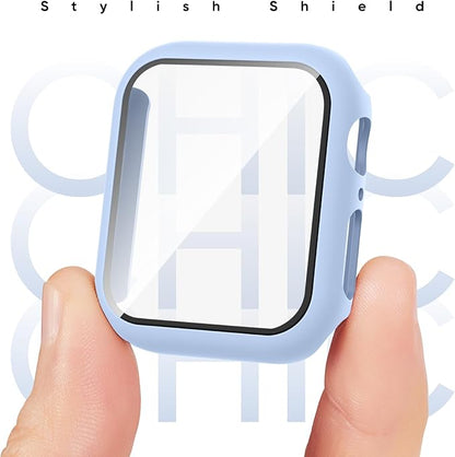 Compatible for Apple Watch Series 11 10 Band 42mm and Case with Screen Protector, Soft Silicone Sport Strap Bands and Protective Cover with Tempered Glass for iWatch Series 11 10