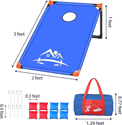 NZQXJXZ 3x2 ft Cornhole Board Set with 8 Bean Bags and Carrying Bag, Outdoor Toss Game Set for Kids and Adults, Portable Corn Hole Sets for Beach Lawn Backyard