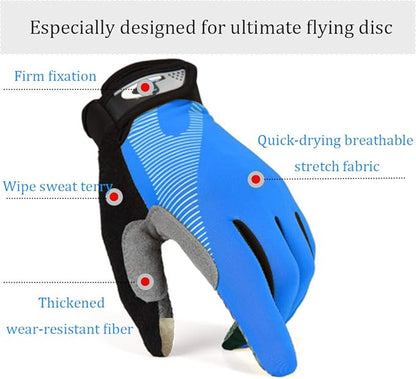 Ultimate Flying disc Gloves Ultimate Grip and Disc Gloves Breathable Non-Slip Sport Cycling Golf Glove, Improve Throws & Catches 1 Pair