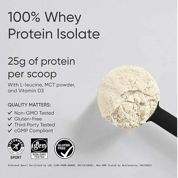 Sports Research Whey Protein - Sports Nutrition Whey Isolate Protein Powder for Lean Muscle Building & Workout Recovery - 5 lb Bag Bulk Protein Powder - Creamy Vanilla, 63 Servings