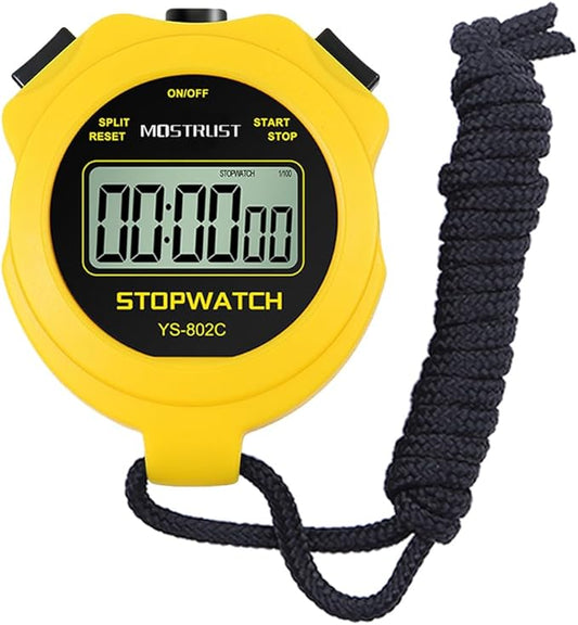 Digital Simple Stopwatch, 1/30 Lap Basic Stopwatch, No Bells, No Clock, No Alarm, Silent, Child