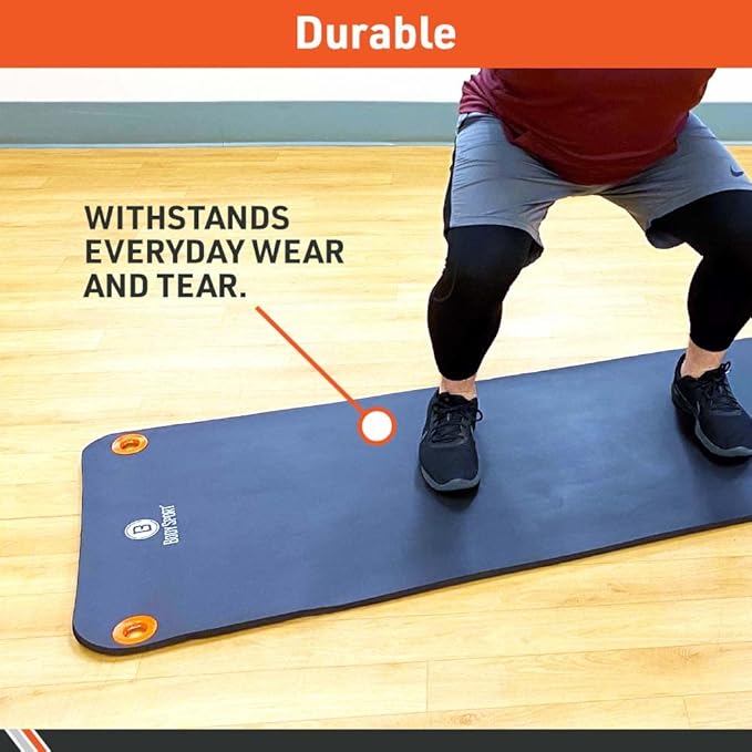 Body Sport Non-Slip Exercise Mat for Men & Women, Thick Foam Surface for Yoga, Pilates, Fitness & Aerobic Workouts