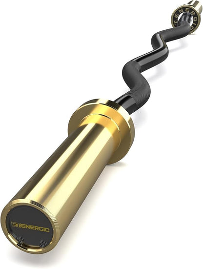 47" Olympic EZ Curl Bar 500-lbs Capacity Steel Barbell Suitable for 2" Weight Plates, 2-Inch Curl Bar for Weight Lifting,Hip Thrusts,Squat,Biceps-Home Gym Weight Bar