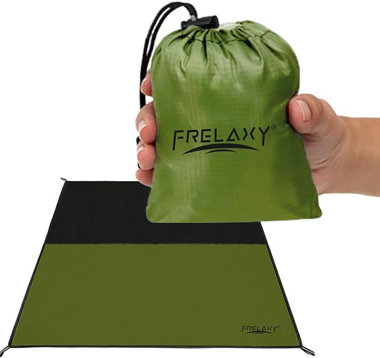 Frelaxy Pocket Picnic Blanket, Waterproof Sandproof Beach Mat, Compact Camping Tarp for Festivals
