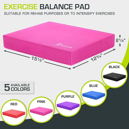 ProsourceFit Exercise Balance Pad – Non-Slip Cushioned Foam Mat & Knee Pad for Fitness and Stability Training, Yoga, Physical Therapy
