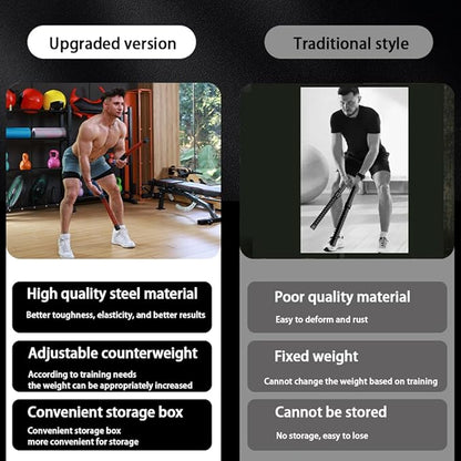 Upgraded Ropeless Battle Rope 2.0 – Adjustable Resistance for Strength & Cardio Training – Portable Fitness Equipment for Home Gym, Athletes, Boxing – Burn Fat & Build Muscle