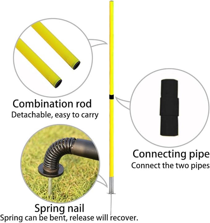 TNZMART Black Spring Agility Training Pole Set Soccer Plug-in Type Dribbling Pole Coaching Sticks for Sports, Traning, Warning