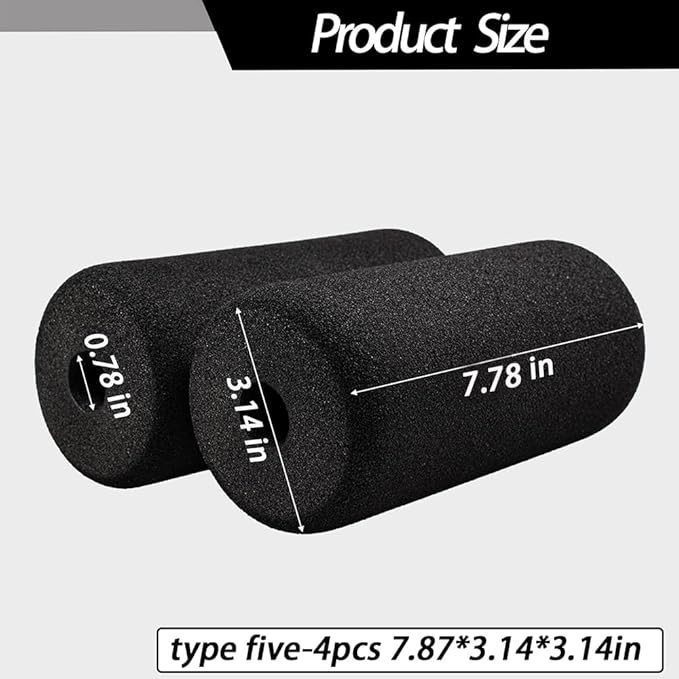 Foot Foam Pads Rollers(7.87in*3.14in*3.14in) for Exercise Machine, Inversion Table, Workout Bench, Sits Ups Replacement Parts, Home Gym Accesories