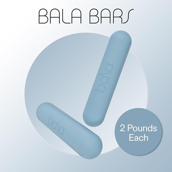 Bala Bars Dumbbell Set for Women & Men - Set of 2 Bars Designed for Walking, Strength Training, HIIT, Boxing & Aerobics - Hand Weights for Working Out at Home