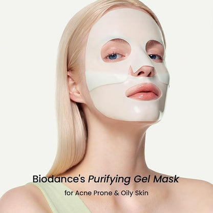 BIODANCE Refreshing Sea kelp Real Deep Mask, Overnight Hydrogel Mask, Calming, Oil & Sebum Control, Blemish Care, Korean Skincare | 1.19oz(34g) x 4ea